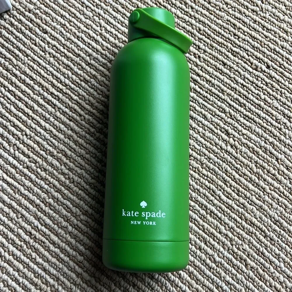 NEW Kate Spade Outlet Green Insulated Stainless Steel Water Bottle 16oz - Picture 1 of 4